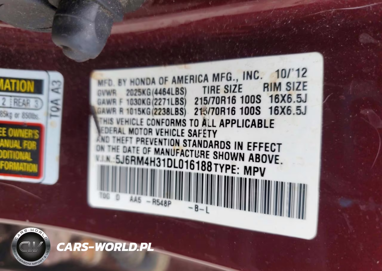 2013 Honda Cr-V Lx VIN:5J6RM4H31DL016188 - 13