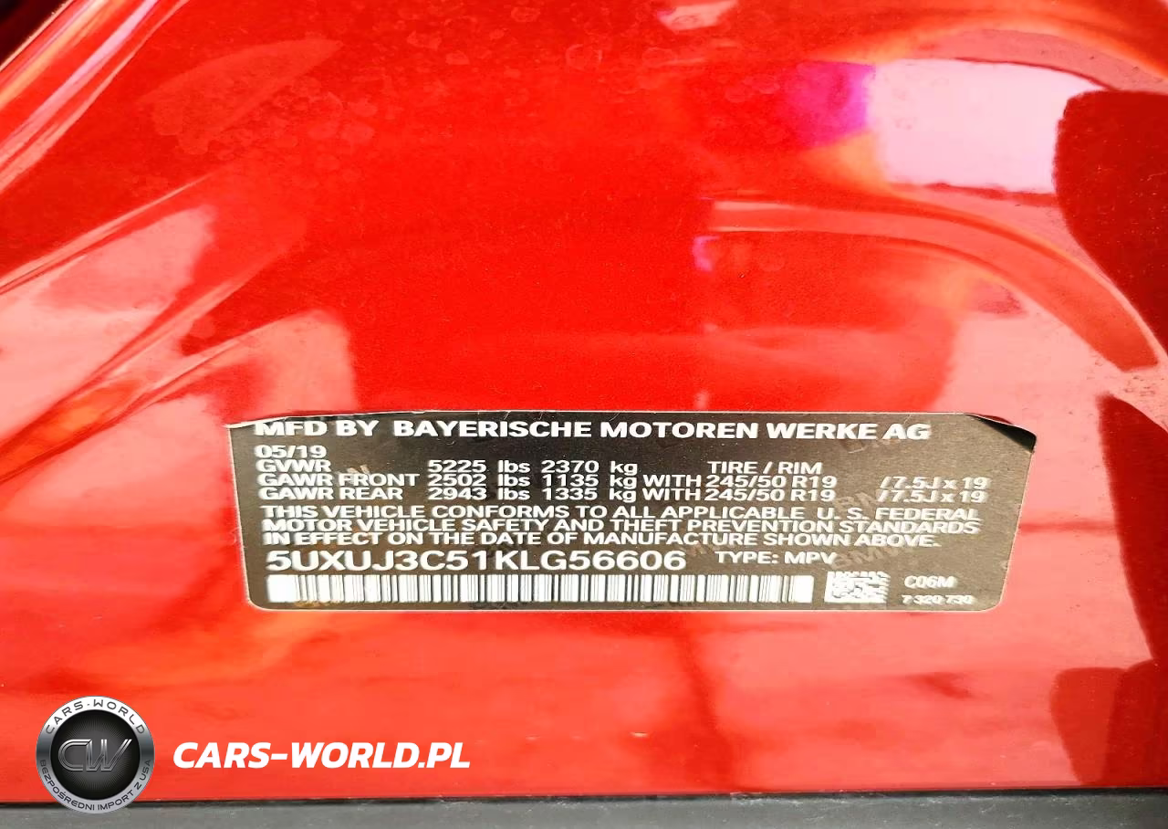 2019 BMW X4 xDrive30I VIN:5UXUJ3C51KLG56606 - 13