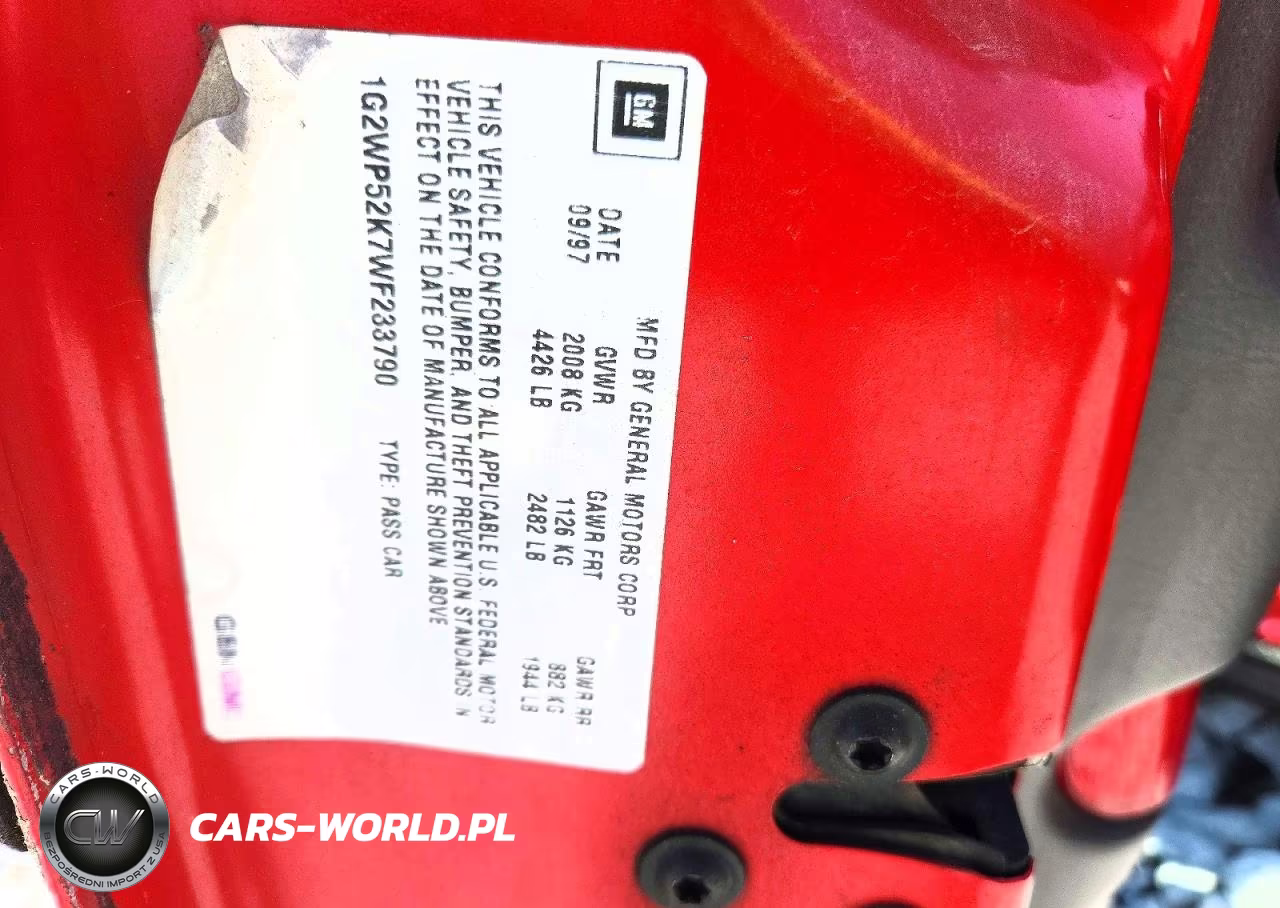 1998 Pontiac Grand Prix Gt VIN:1G2WP52K7WF233790 - 13