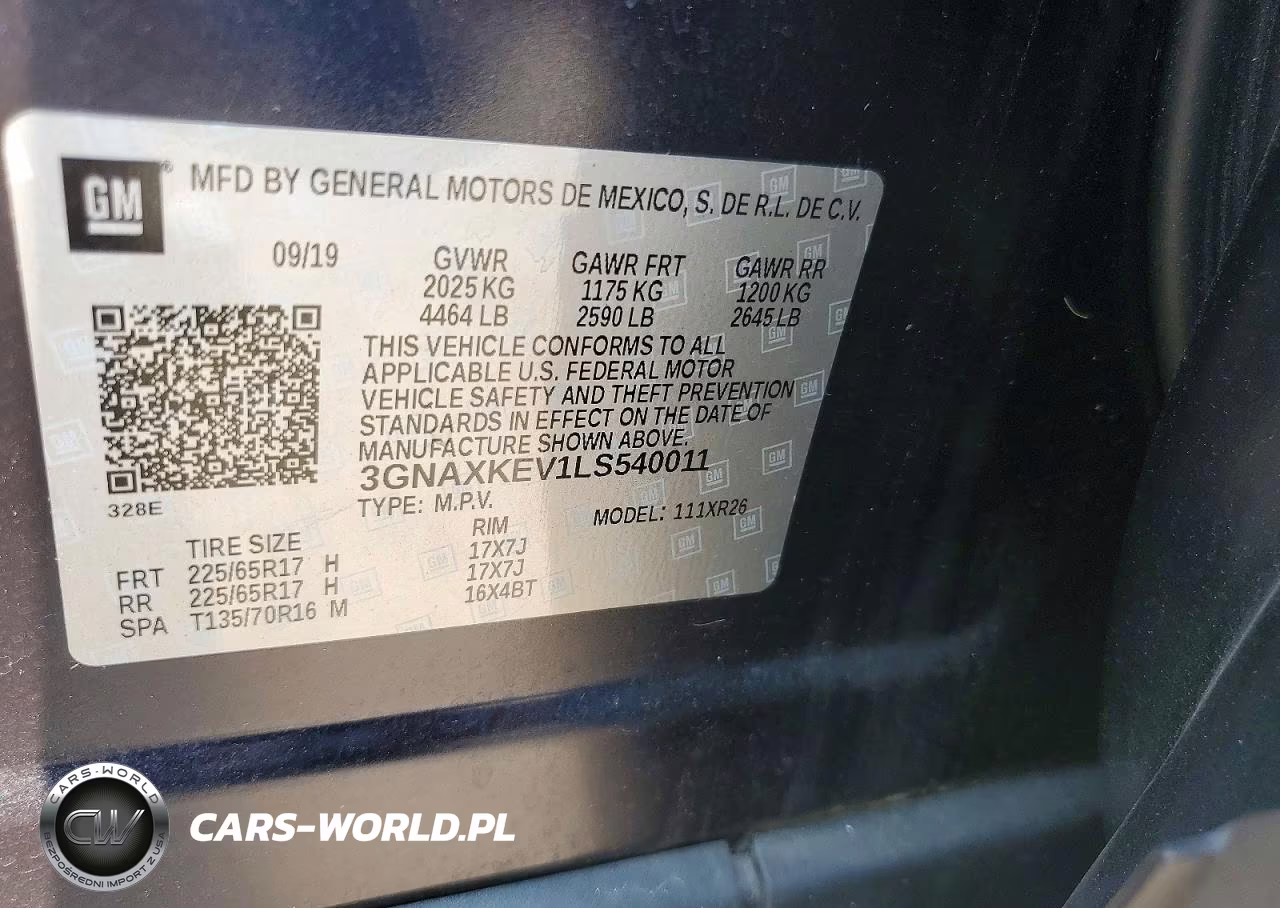 2020 Chevrolet Equinox Lt VIN:3GNAXKEV1LS540011 - 14