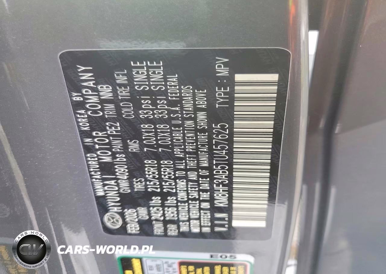 2026 Hyundai Kona Sel Sport VIN:KM8HF3AB5TU457625 - 12