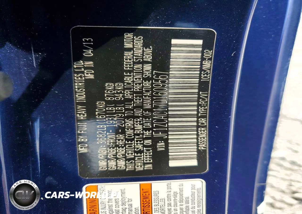 2013 Subaru Brz 2.0 Limited VIN:JF1ZCAC17D1609567 - 12