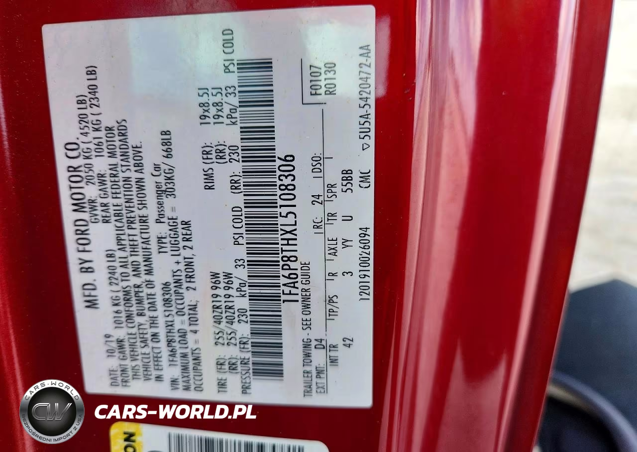 2020 Ford Mustang VIN:1FA6P8THXL5108306 - 12