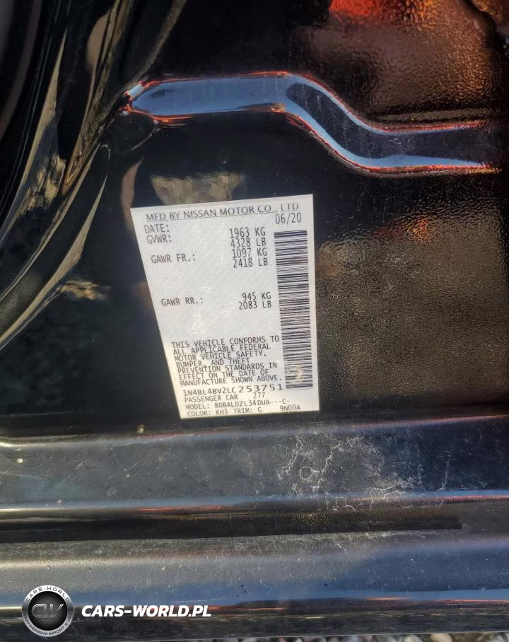 2020 Nissan Altima S VIN:1N4BL4BV2LC253751 - 12