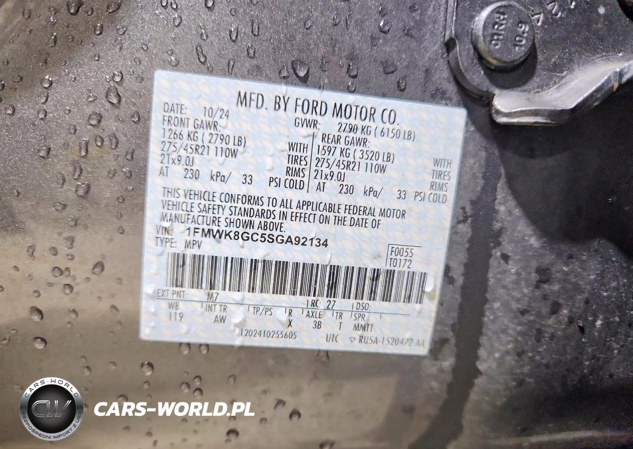 2025 Ford Explorer St VIN:1FMWK8GC5SGA92134 - 13