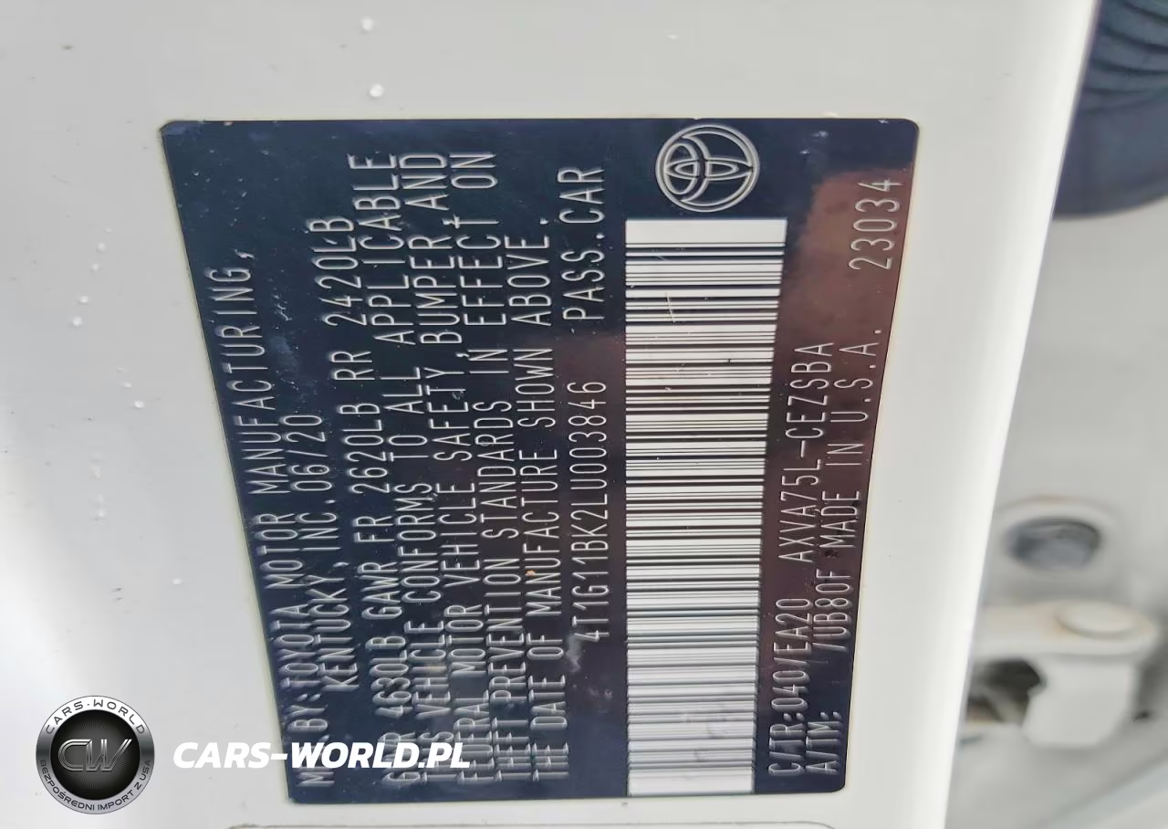 2020 Toyota Camry Se VIN:4T1G11BK2LU003846 - 12