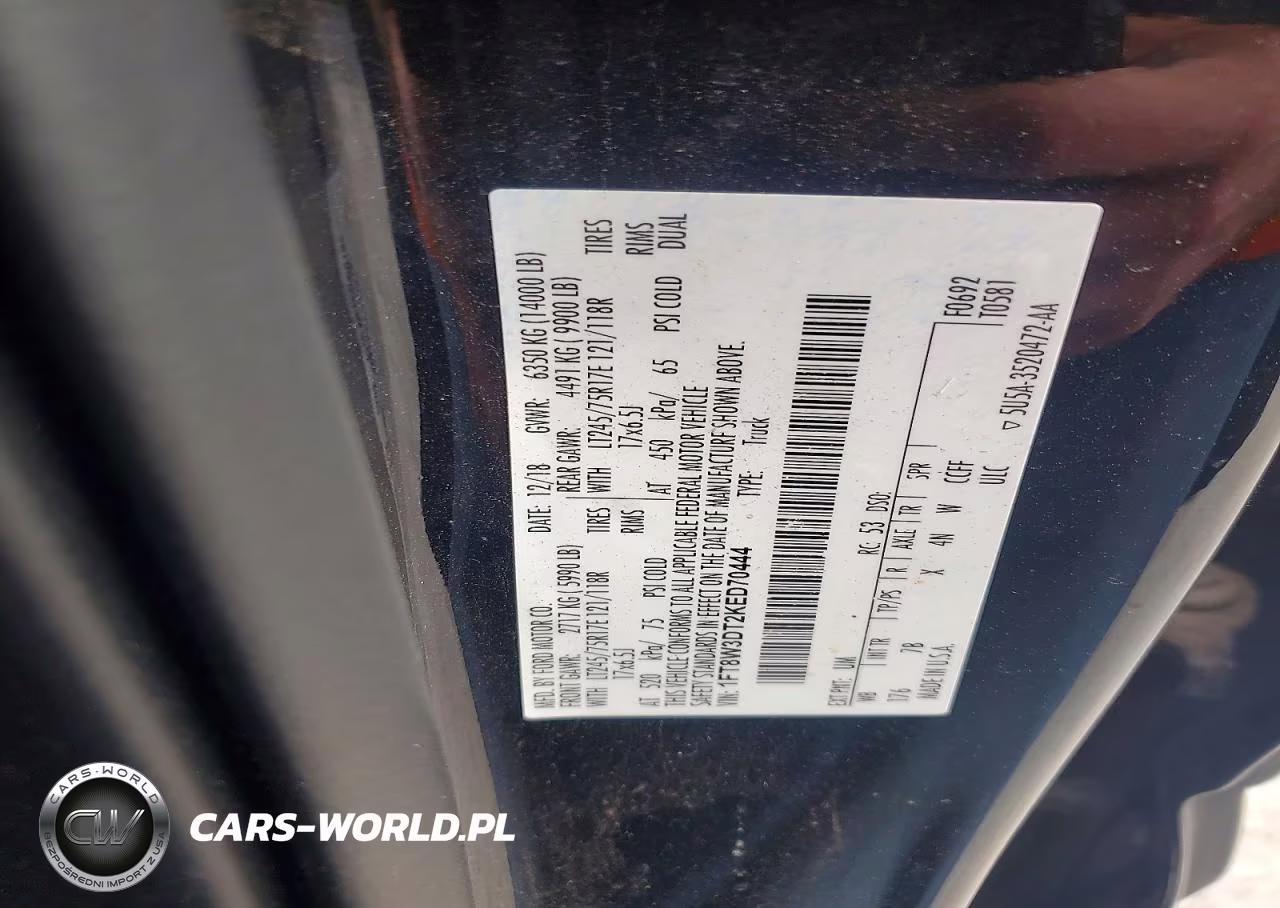 2019 Ford F350 Super Duty VIN:1FT8W3DT2KED70444 - 13