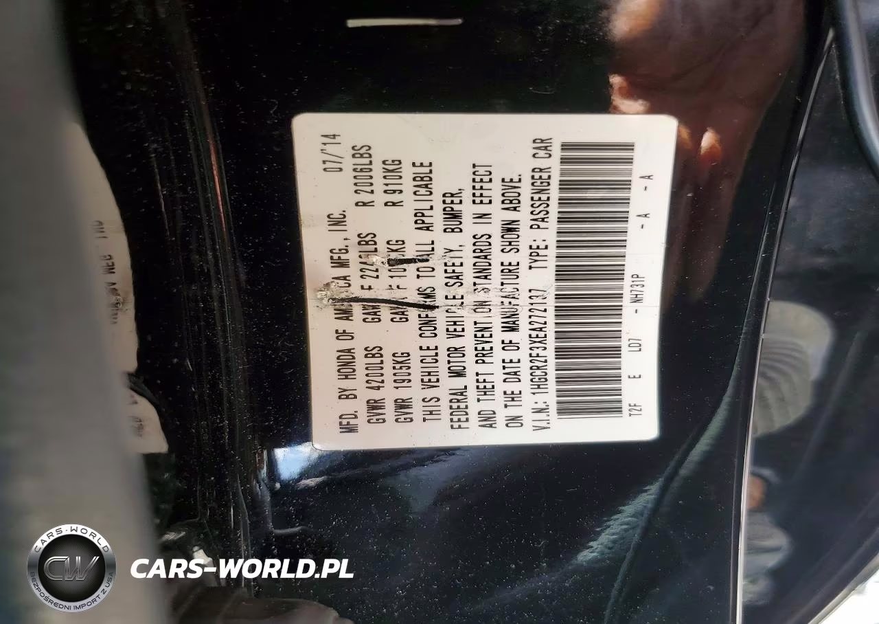 2014 Honda Accord Lx VIN:1HGCR2F3XEA272137 - 12