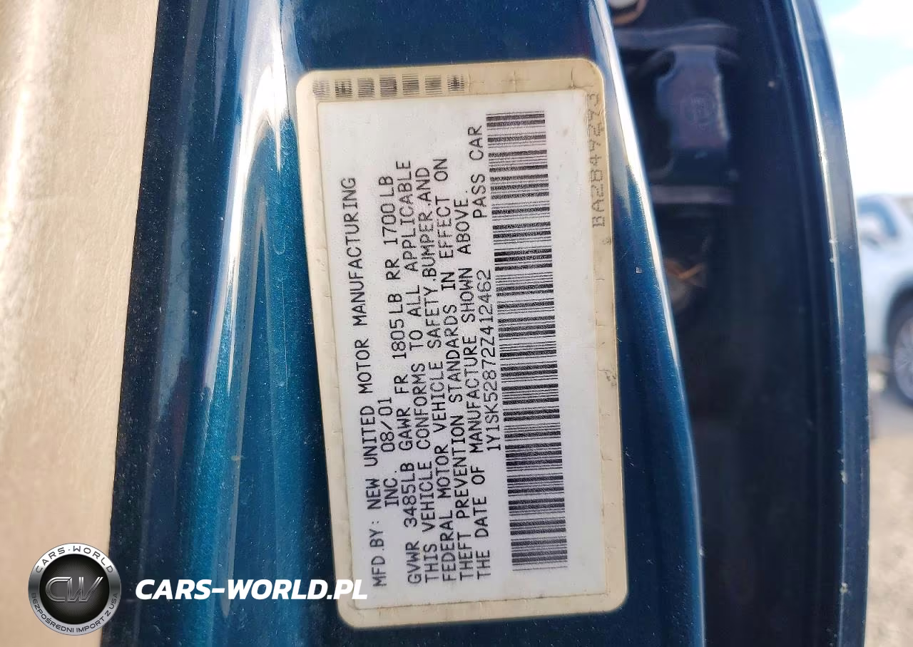 2002 Chevrolet Geo Prizm Base VIN:1Y1SK52872Z412462 - 12