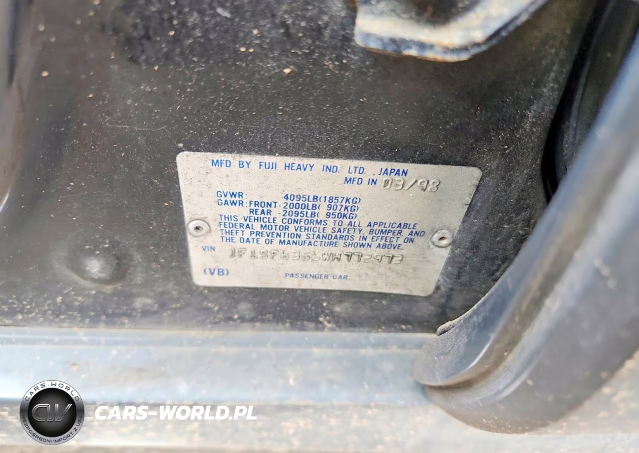 1998 Subaru Forester L VIN:JF1SF6356WH772973 - 12