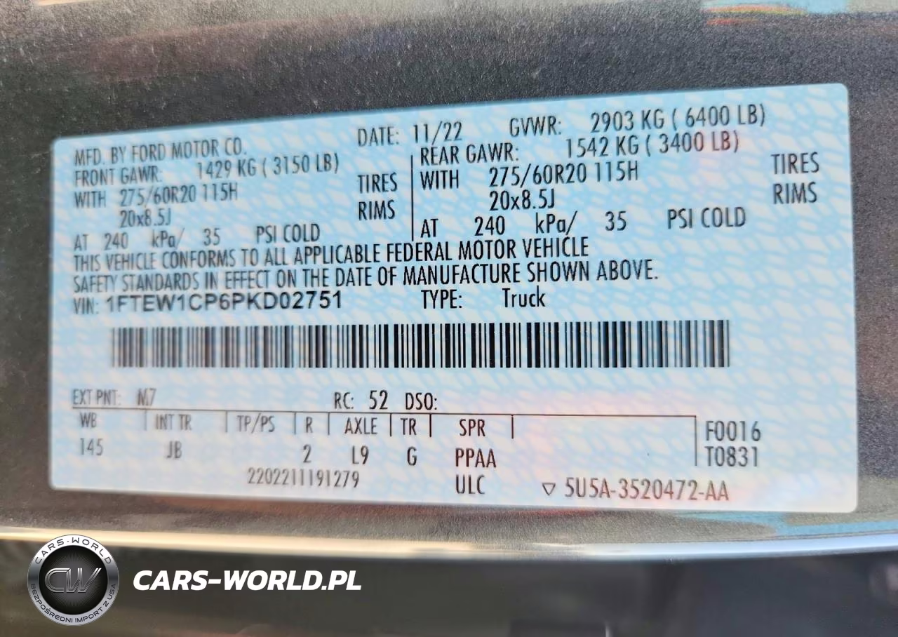 2023 Ford F150 Supercrew VIN:1FTEW1CP6PKD02751 - 11