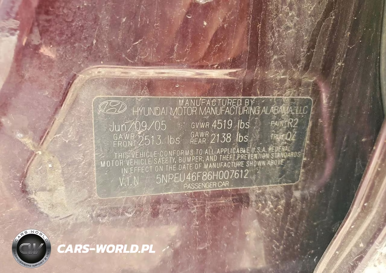 2006 Hyundai Sonata Gls V6 VIN:5NPEU46F86H007612 - 12