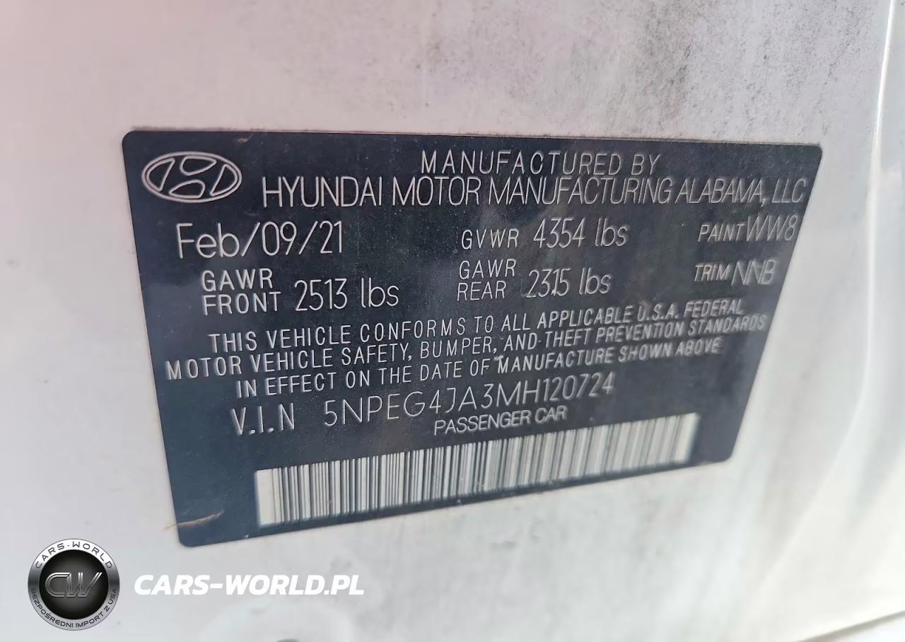 2021 Hyundai Sonata Se VIN:5NPEG4JA3MH120724 - 12