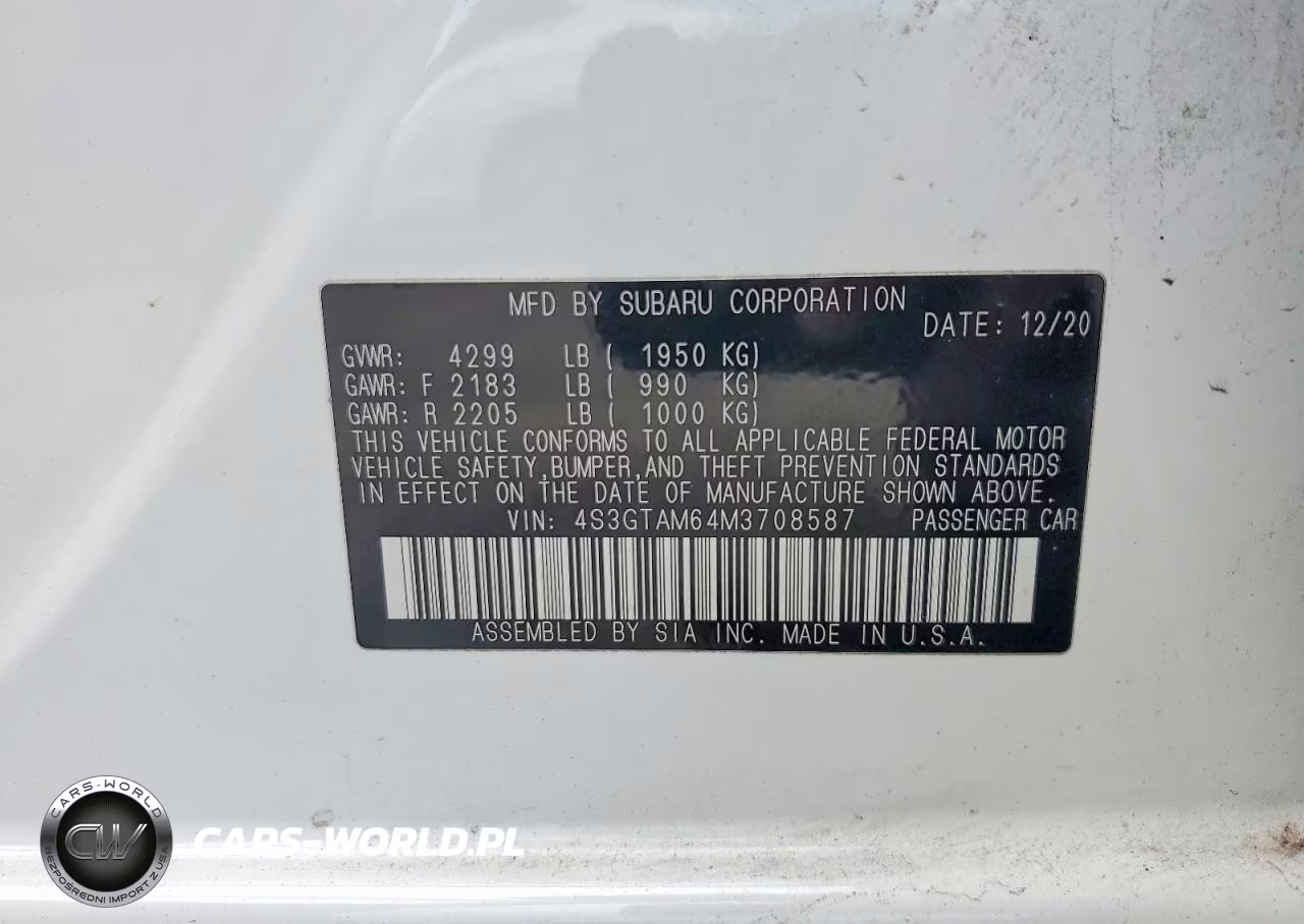 2021 Subaru Impreza Sport VIN:4S3GTAM64M3708587 - 12