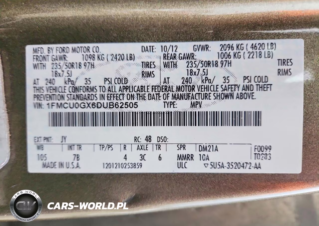2013 Ford Escape Se VIN:1FMCU0GX6DUB62505 - 14