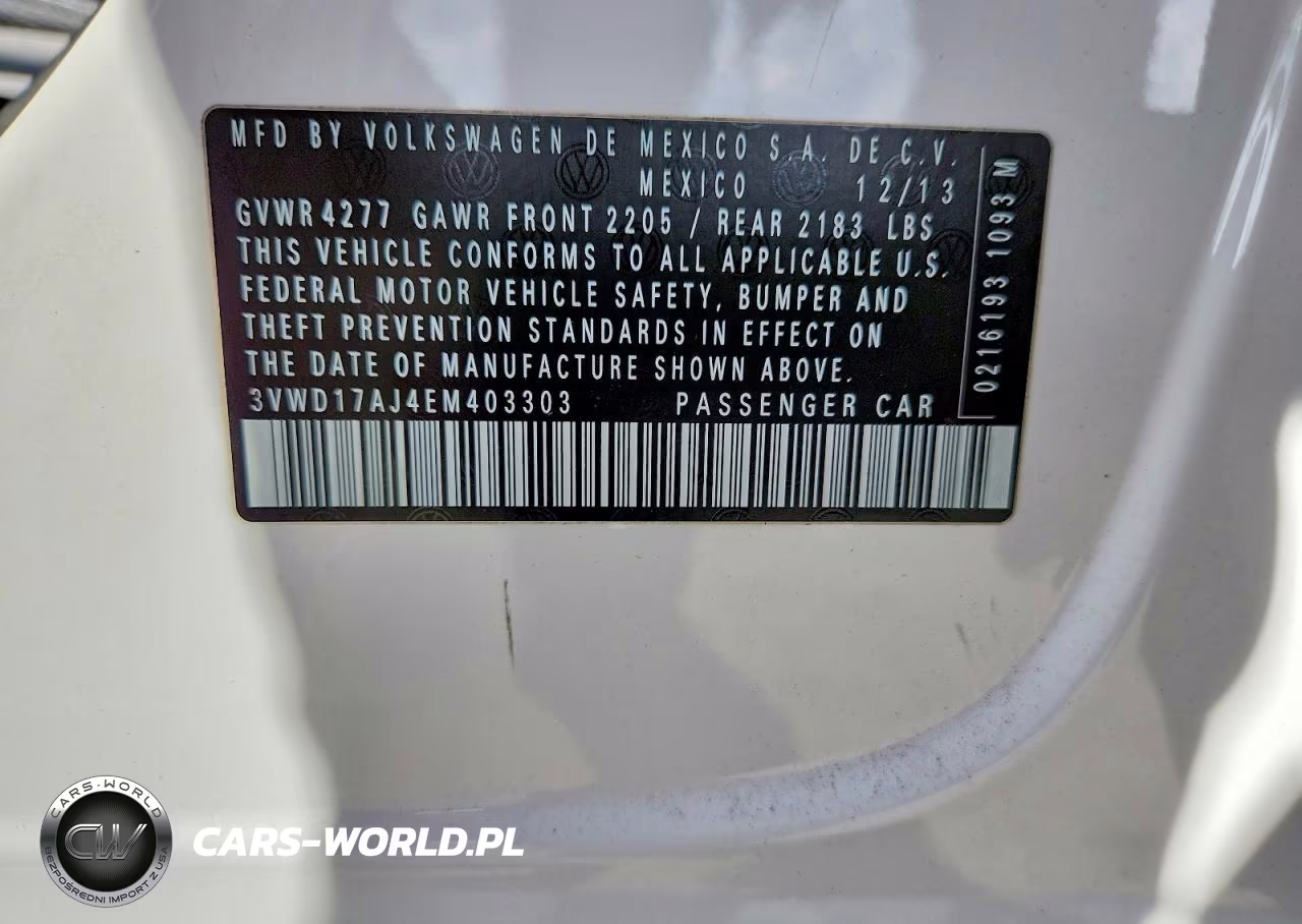 2014 Volkswagen Jetta Se VIN:3VWD17AJ4EM403303 - 12