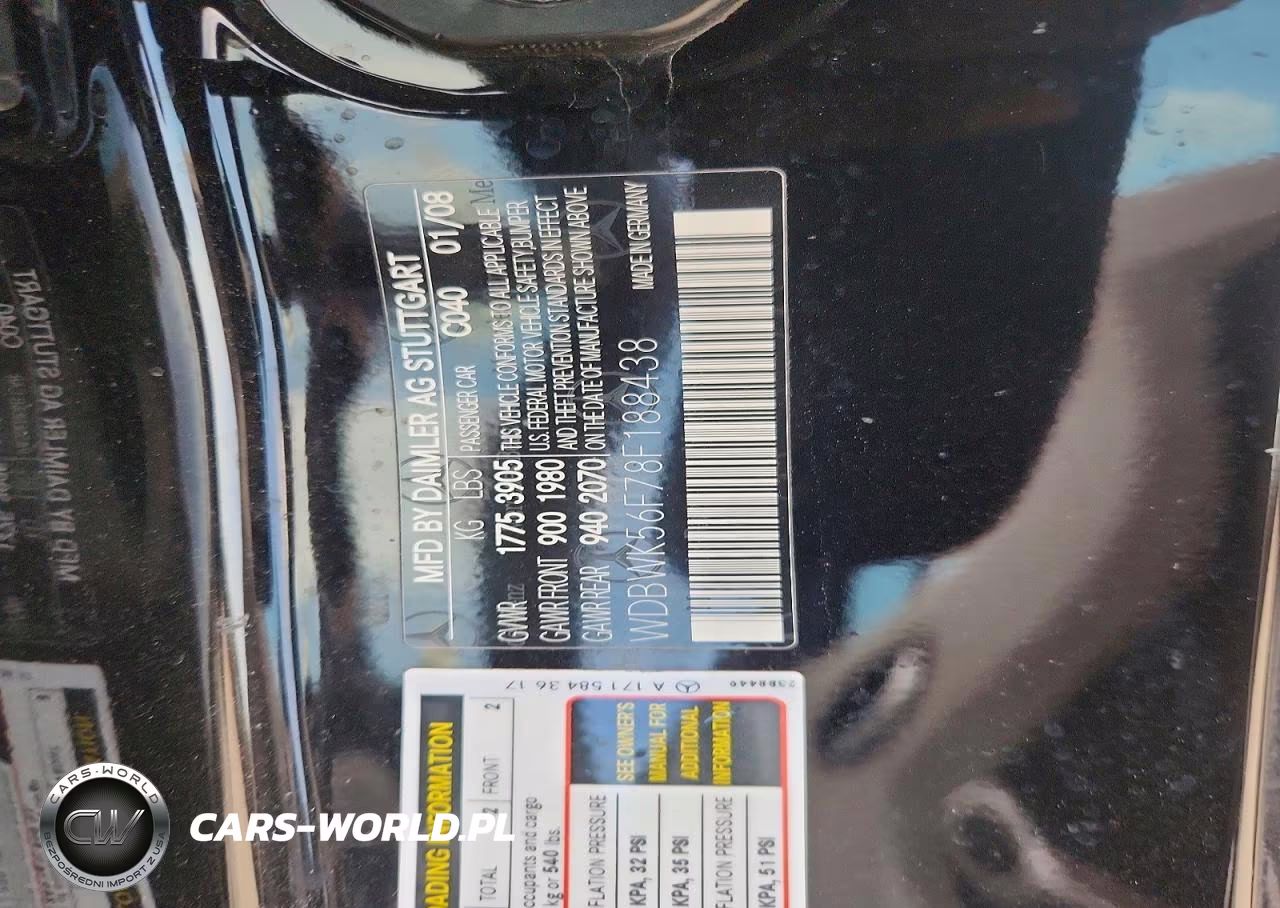 2008 Mercedes-Benz Slk 350 VIN:WDBWK56F78F188438 - 12