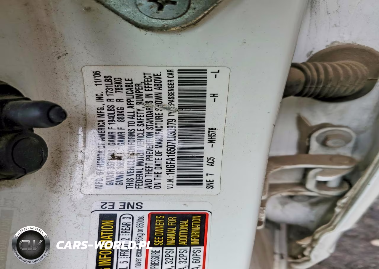 2007 Honda Civic Lx VIN:1HGFA16507L030979 - 12
