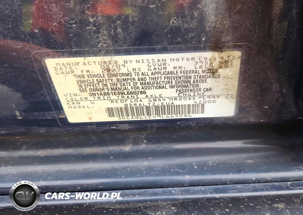 2009 Nissan Sentra 2.0 VIN:3N1AB61E49L665286 - 13