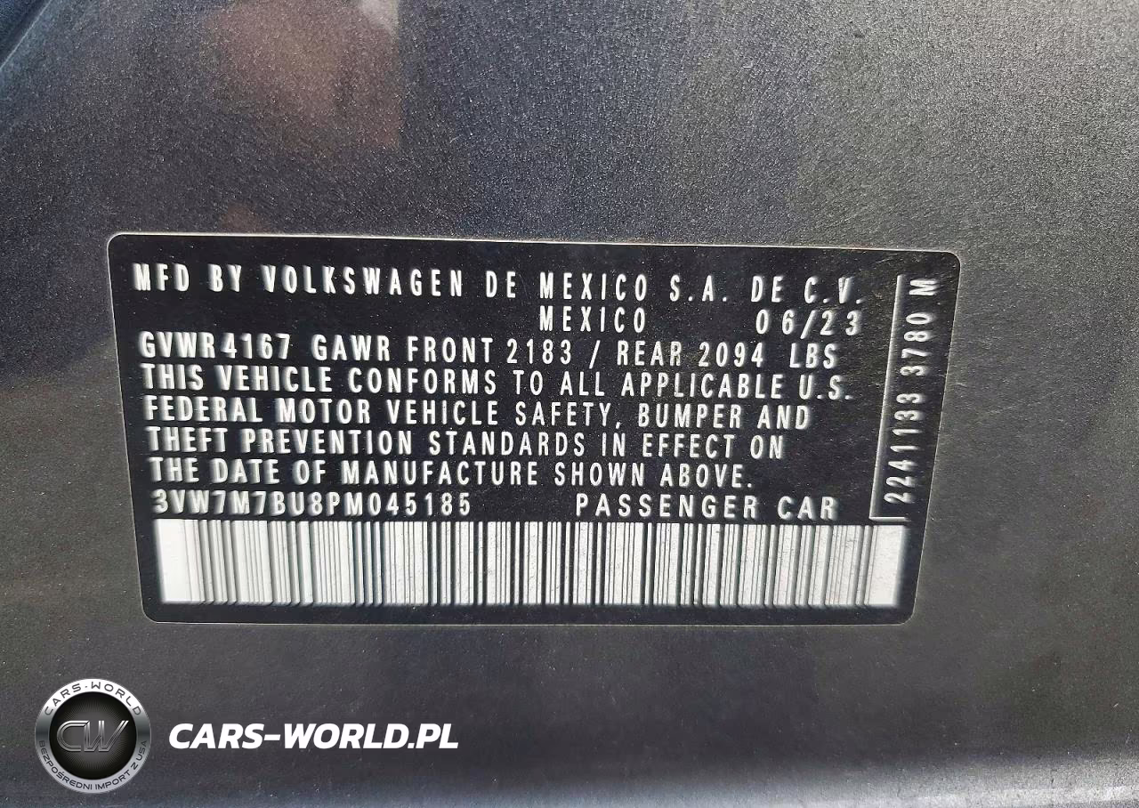 2023 Volkswagen Jetta Se VIN:3VW7M7BU8PM045185 - 13