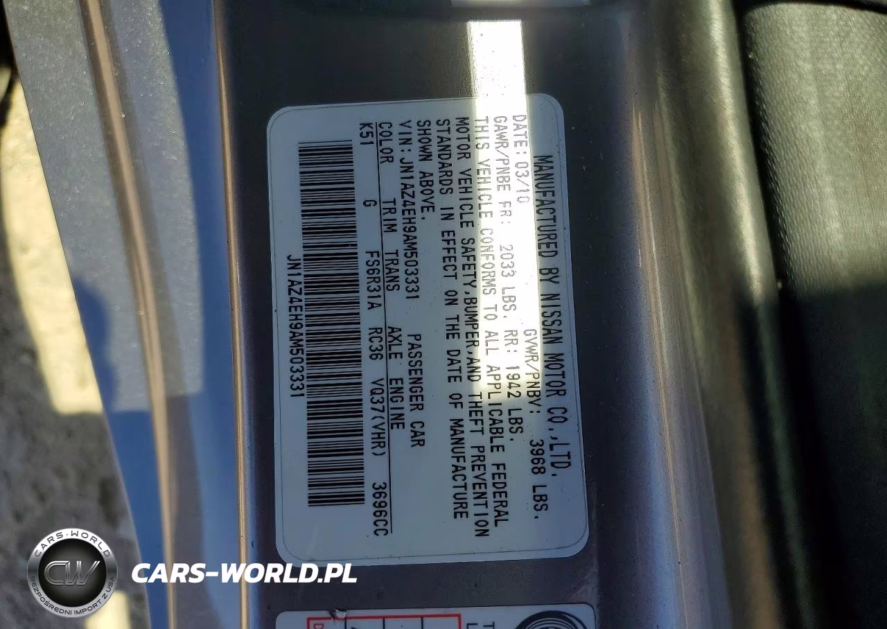 2010 Nissan 370Z Base VIN:JN1AZ4EH9AM503331 - 12