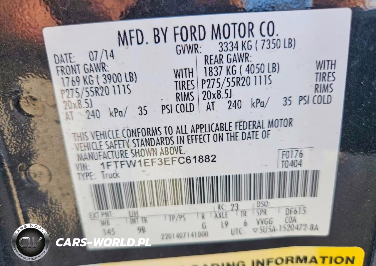2014 Ford F150 Supercrew VIN:1FTFW1EF3EFC61882 - 12