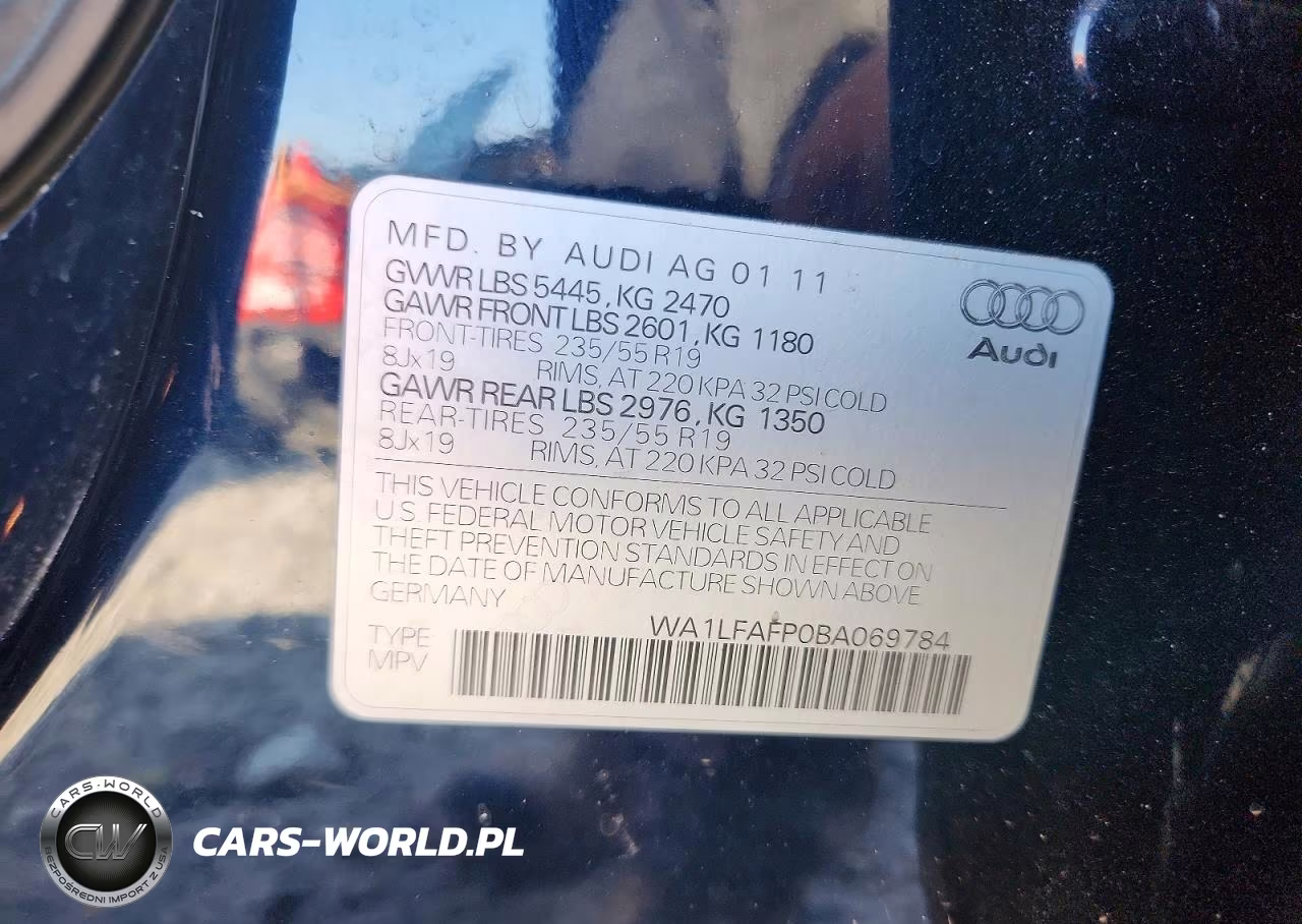 2011 Audi Q5 Premium Plus VIN:WA1LFAFP0BA069784 - 13