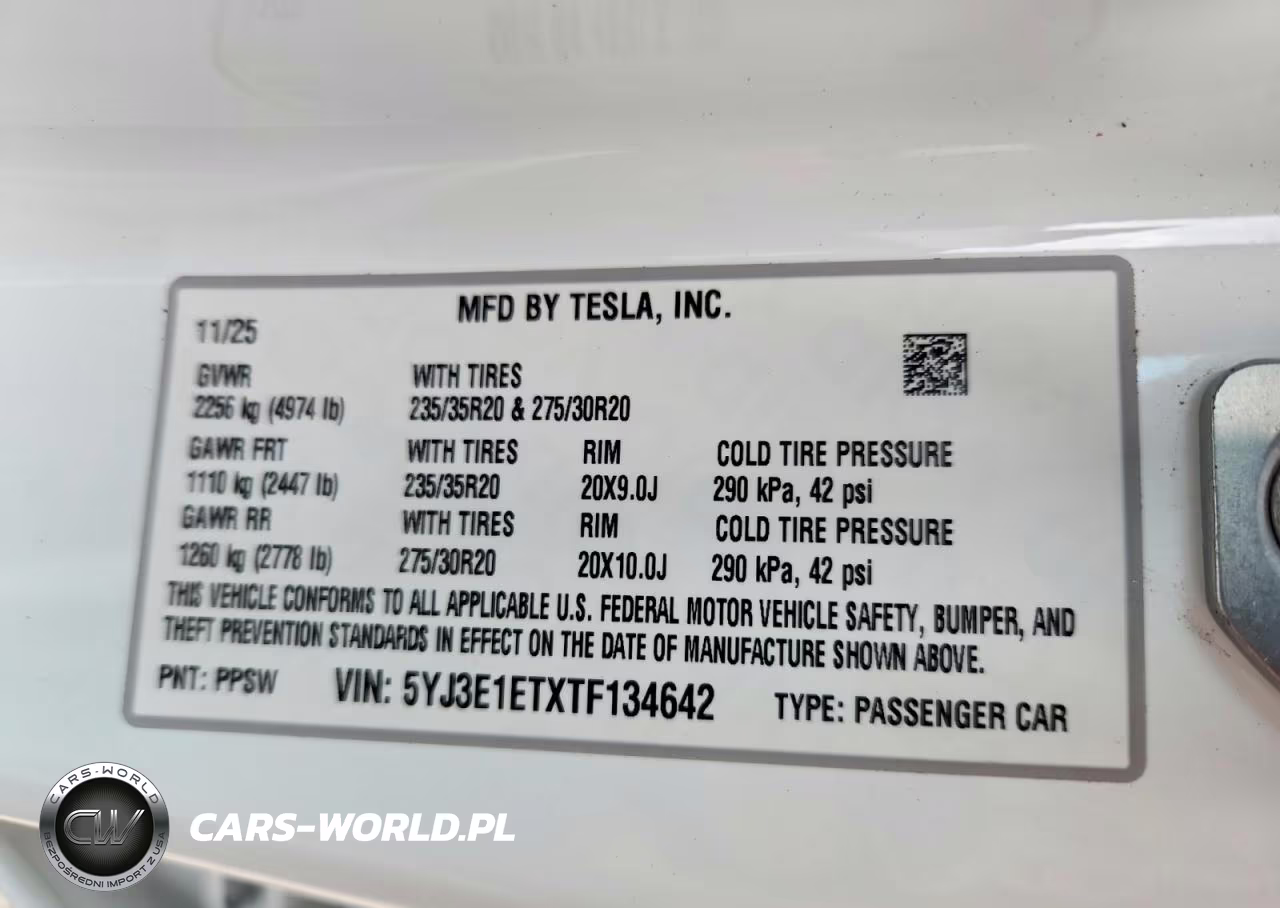 2026 Tesla Model 3 VIN:5YJ3E1ETXTF134642 - 12