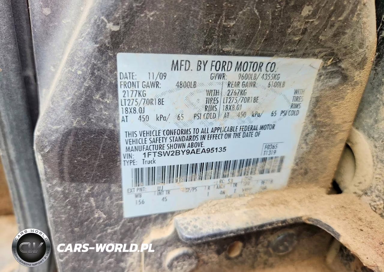 2010 Ford F250 Super Duty VIN:1FTSW2BY9AEA95135 - 12