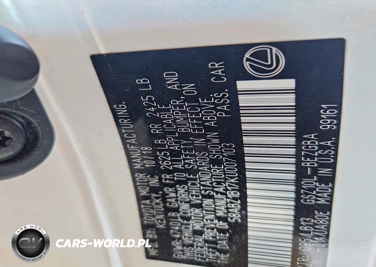 2019 Lexus Es 350 VIN:58ABZ1B17KU007103 - 13