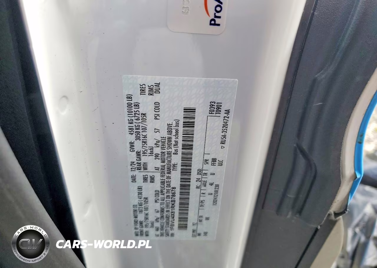 2024 Ford Transit T-350 Hd VIN:1FBVU4X81RKB78678 - 14