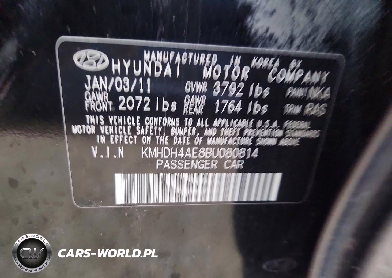 2011 Hyundai Elantra Gls VIN:KMHDH4AE8BU080814 - 12