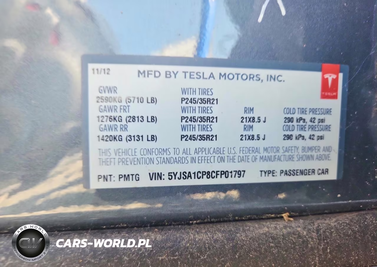 2012 Tesla Model S VIN:5YJSA1CP8CFP01797 - 13