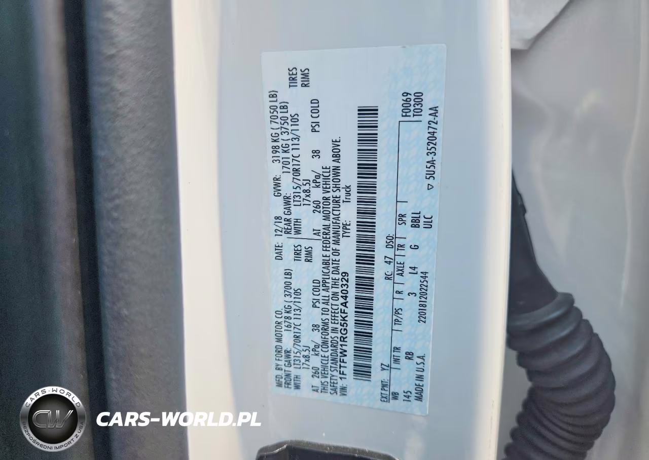 2019 Ford F150 Raptor VIN:1FTFW1RG5KFA40329 - 12