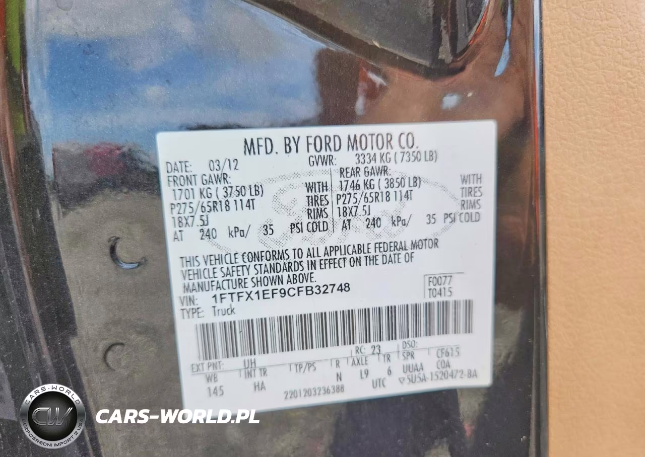 2012 Ford F150 Super Cab VIN:1FTFX1EF9CFB32748 - 12
