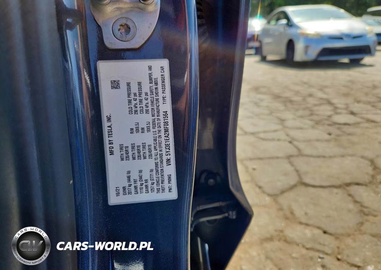 2021 Tesla Model 3 VIN:5YJ3E1EA2MF081564 - 12