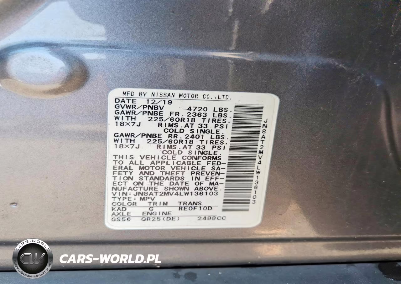 2020 Nissan Rogue Sv VIN:JN8AT2MV4LW136103 - 13