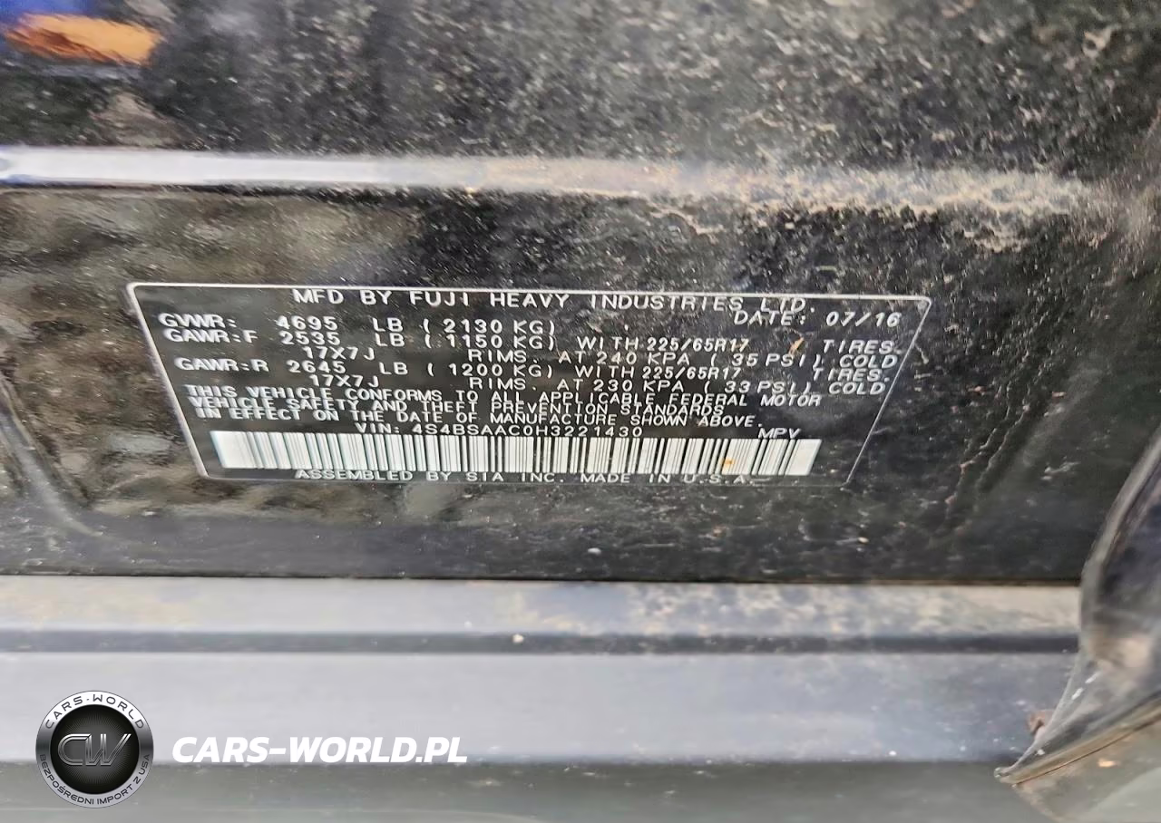 2017 Subaru Outback 2.5I VIN:4S4BSAAC0H3221430 - 13
