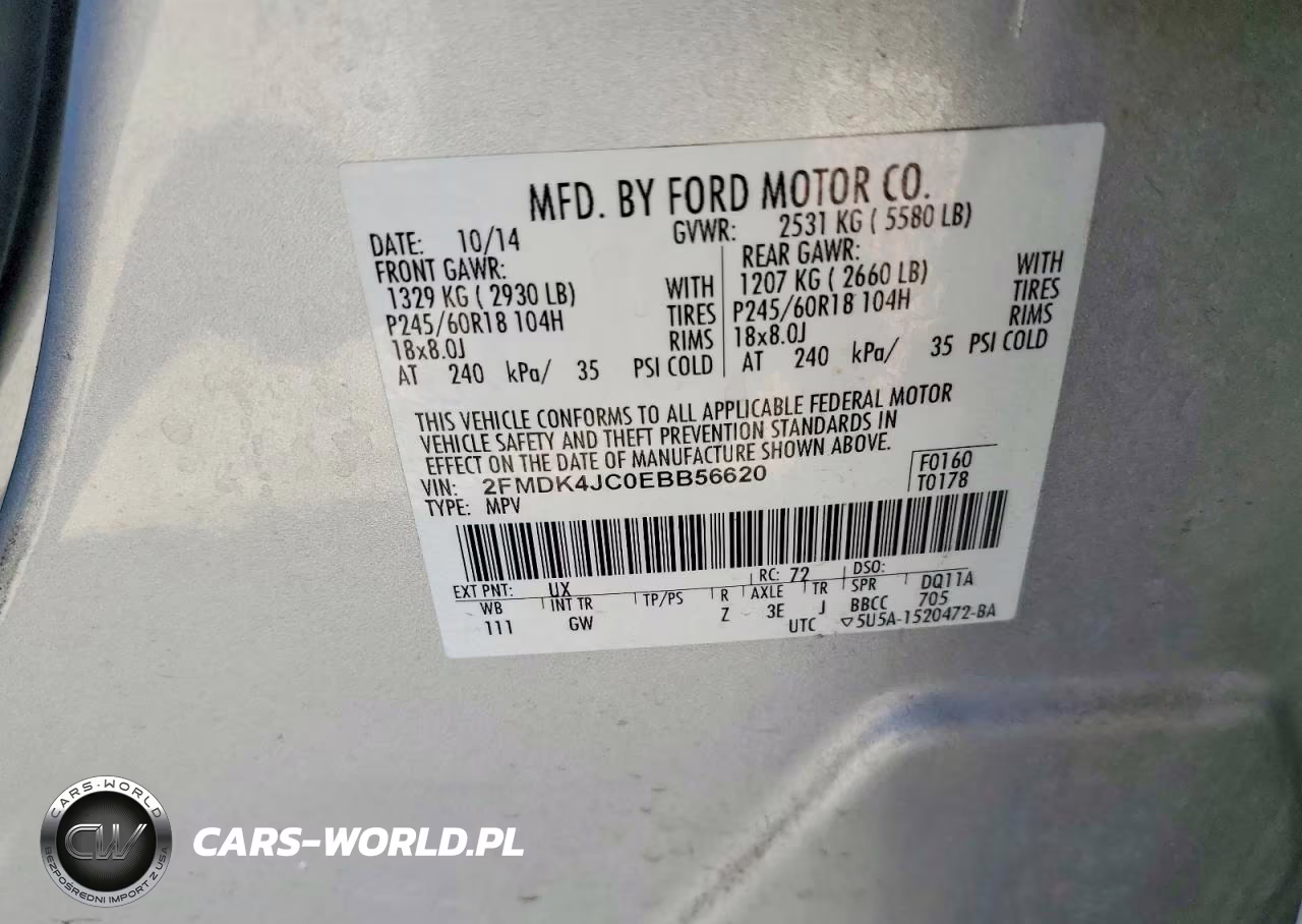 2014 Ford Edge Sel VIN:2FMDK4JC0EBB56620 - 13