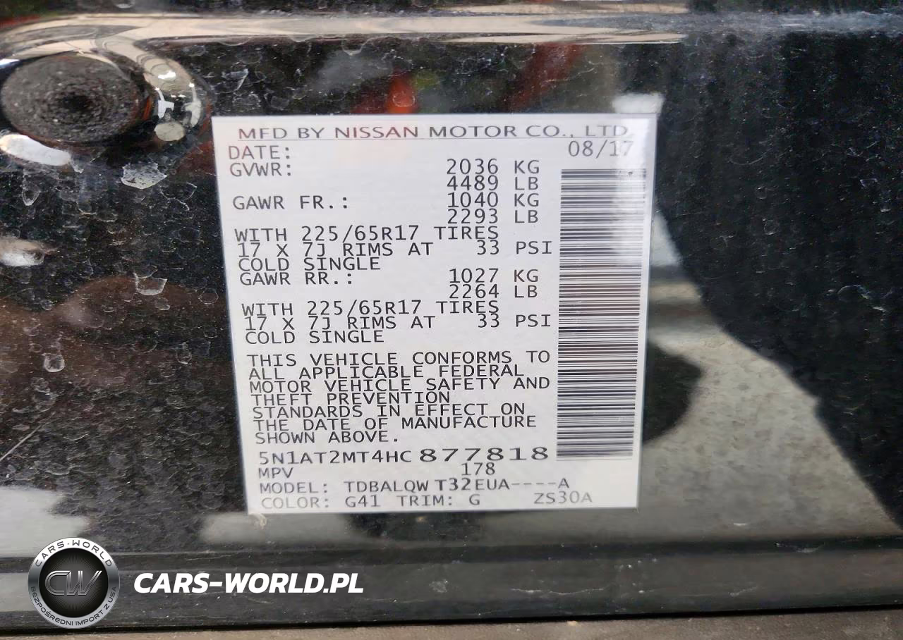 2017 Nissan Rogue Sv VIN:5N1AT2MT4HC877818 - 12