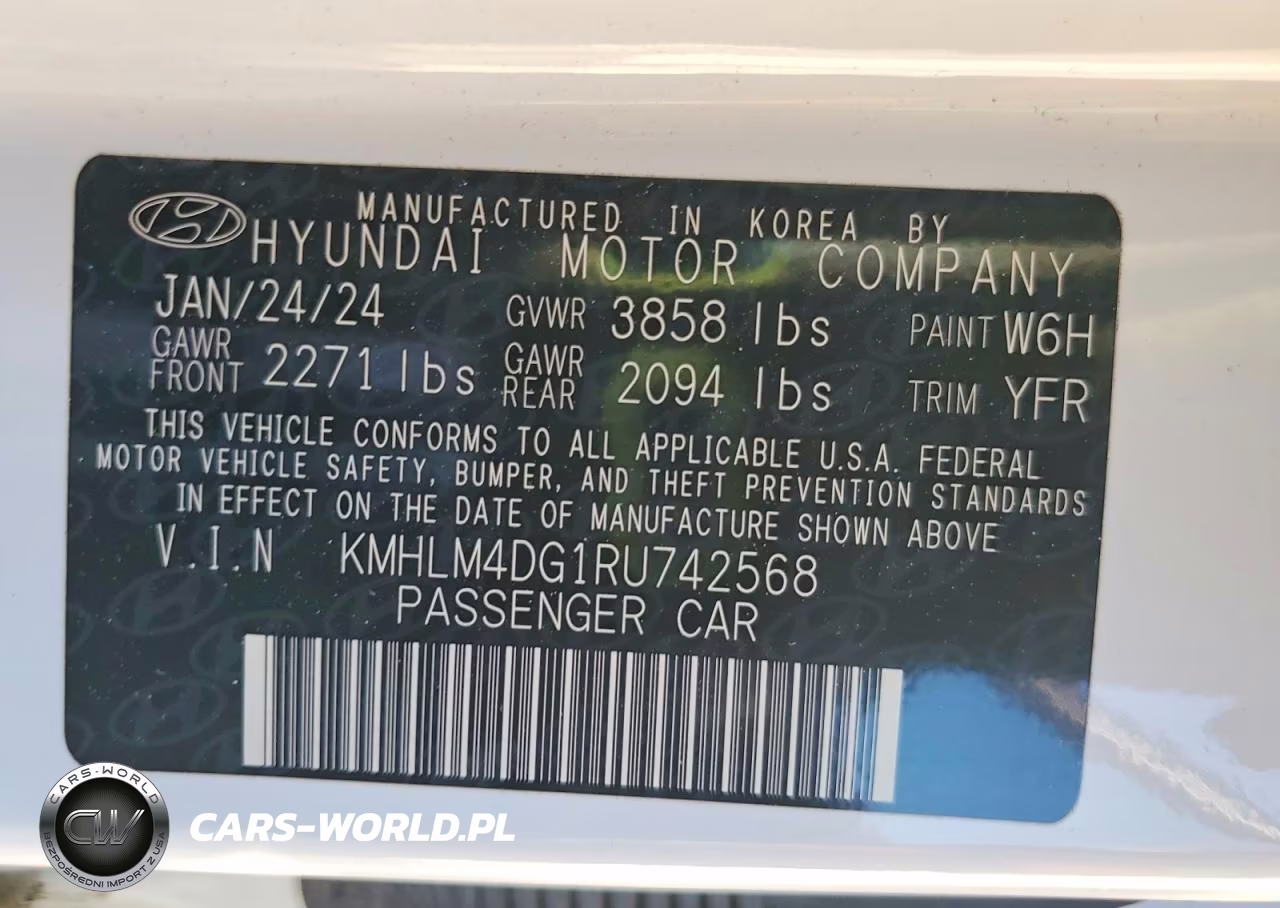 2024 Hyundai Elantra Sel VIN:KMHLM4DG1RU742568 - 12