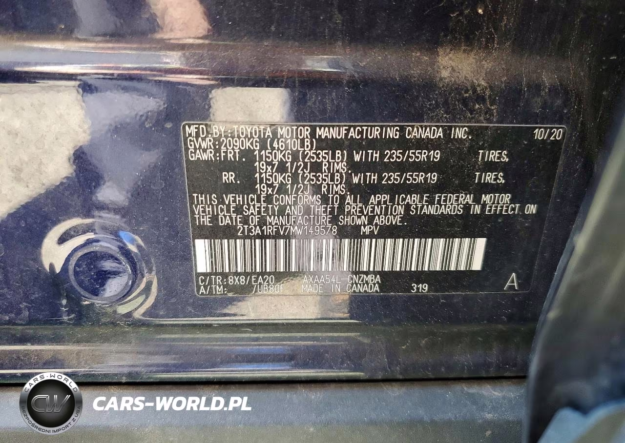 2021 Toyota Rav4 Xle Premium VIN:2T3A1RFV7MW149578 - 13
