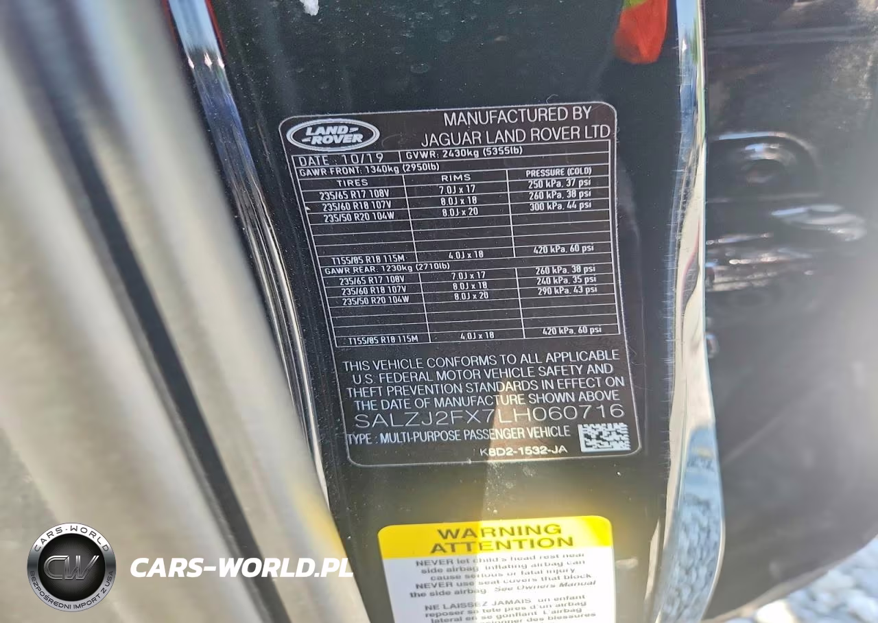 2020 Land Rover Range Rover Evoque S VIN:SALZJ2FX7LH060716 - 14