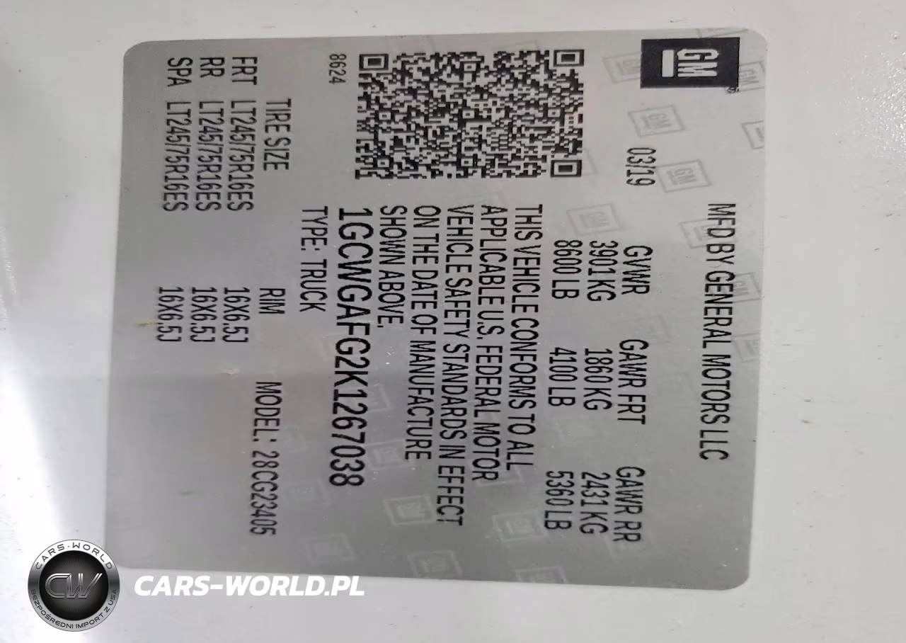 2019 Chevrolet Express 2500 Cargo Delivery Van VIN:1GCWGAFG2K1267038 - 13
