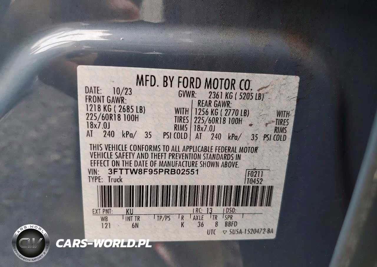 2023 Ford Maverick Xl VIN:3FTTW8F95PRB02551 - 12