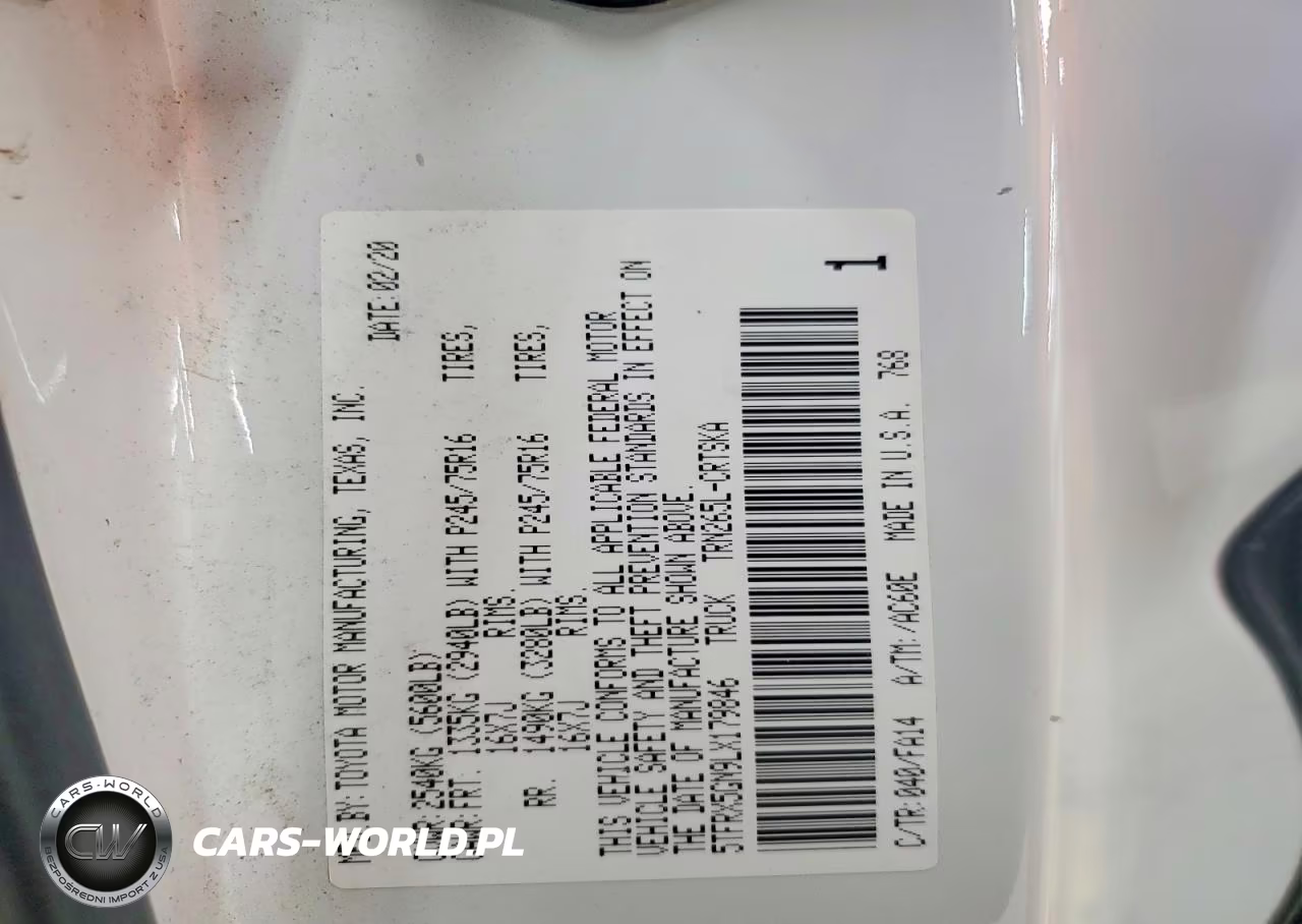 2020 Toyota Tacoma Sr VIN:5TFRX5GN9LX179846 - 12