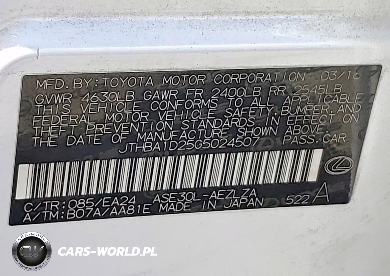 2016 Lexus Is 200T VIN:JTHBA1D25G5024507 - 12