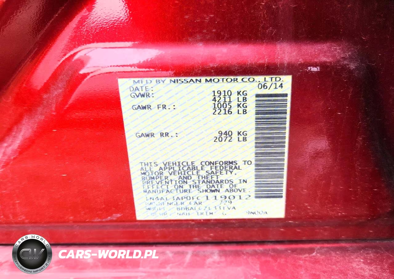 2015 Nissan Altima 2.5 S VIN:1N4AL3AP0FC119012 - 12