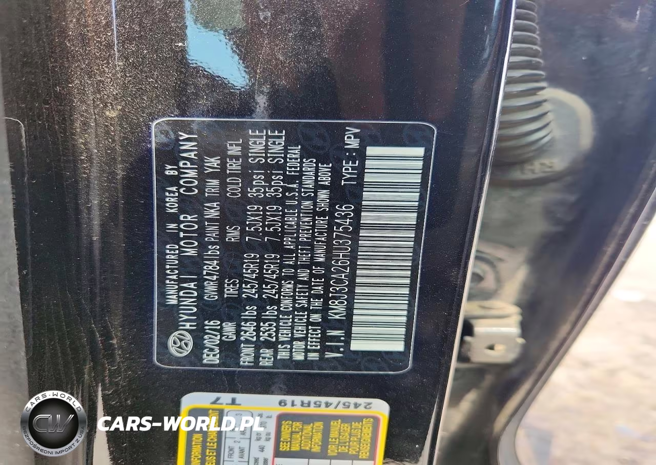 2017 Hyundai Tucson Limited VIN:KM8J3CA26HU375436 - 13