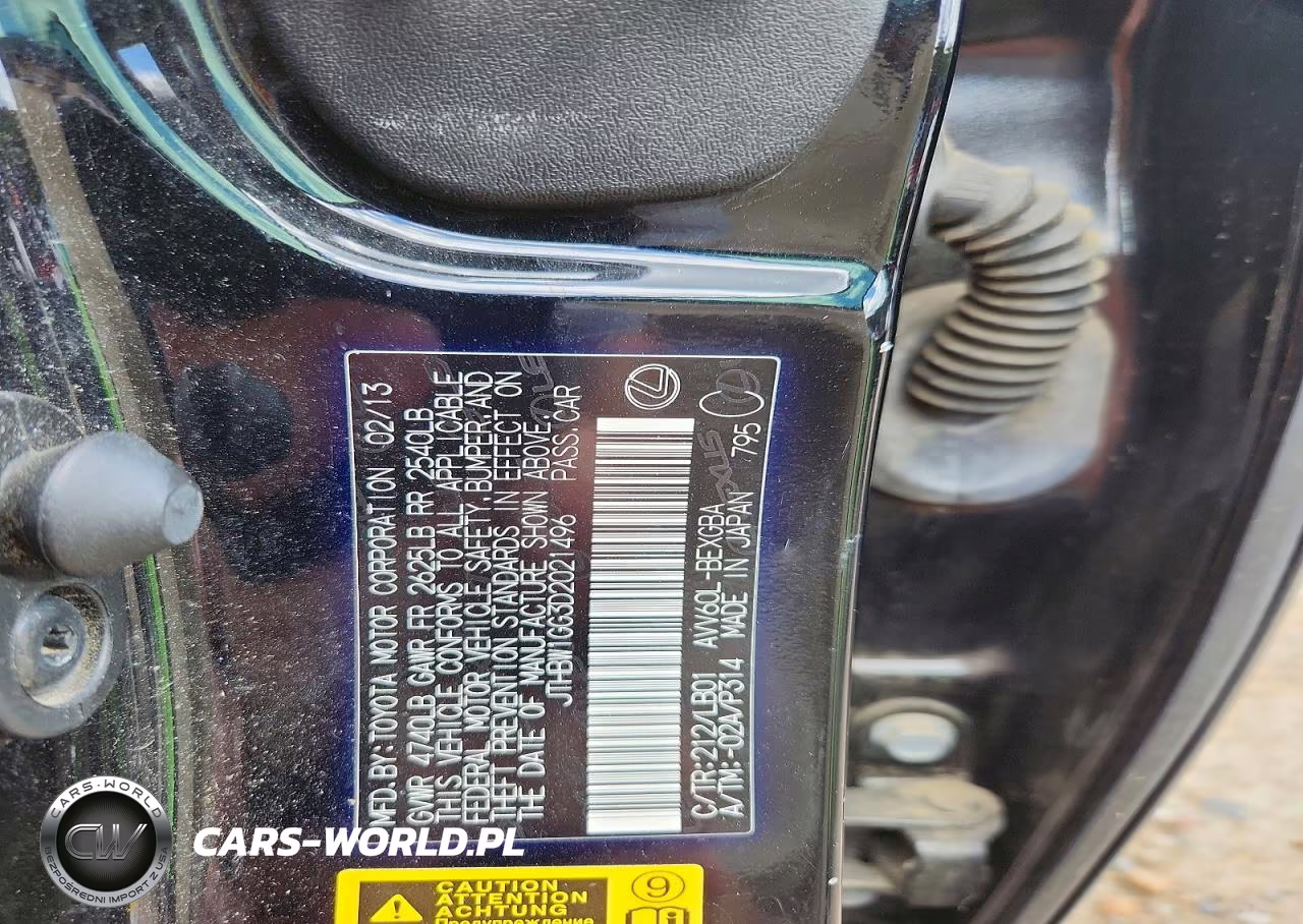 2013 Lexus Es 300H VIN:JTHBW1GG3D2021496 - 12